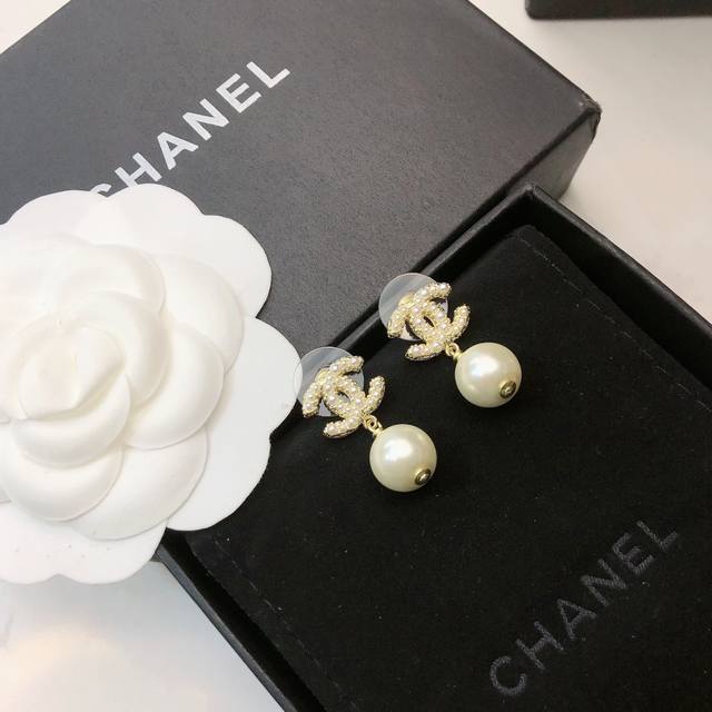 Chanel 100Th Anniversary Double C Pearl Earrings Featuring A Striking Golden Met