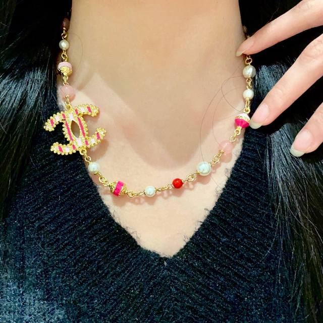 Store-Authentic Chanel Pearl Double C Necklace