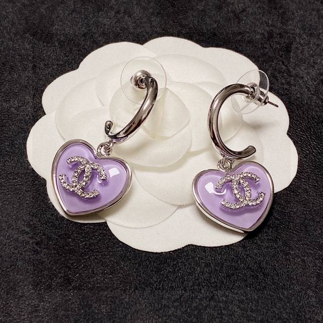 Chanel Classic Crystal Heart Double C Earrings This Versatile Piece Is Incredibl