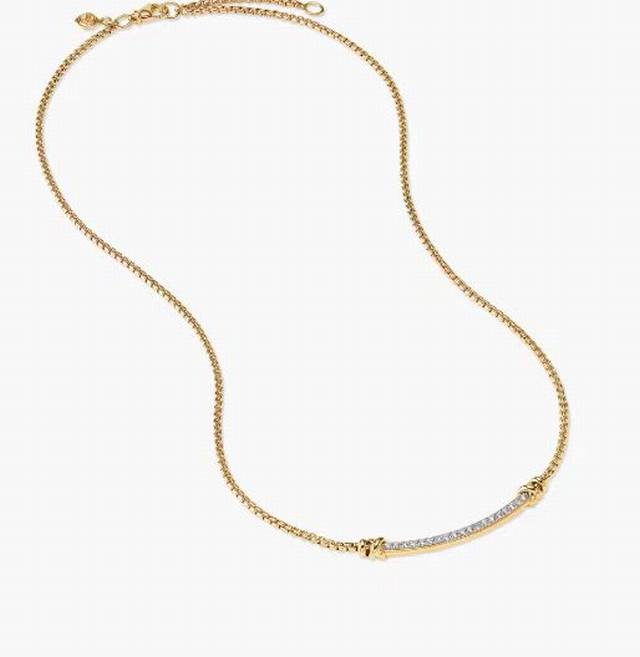 New David Yurman Gold-Plated Smile Necklace. Chain Thickness: 2Mm, Length: 45Cm