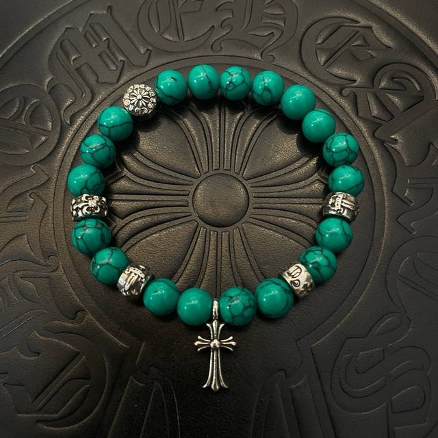 New Arrival, Boutique Quality Chrome Hearts Classic Retro Multi-Element Turquois