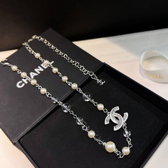 Batch Chanel Necklace Hot Seller New Arrival Chan 25 White-Edged Sequin-Covered