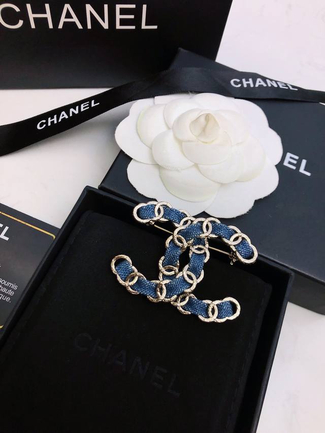 Chanel Little Chanel Denim Brooch The Latest Design From The Boutique, This Broo