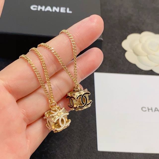 Chanel's Latest Square Openwork Necklace In Black And White Is Ultra-Unique, A V