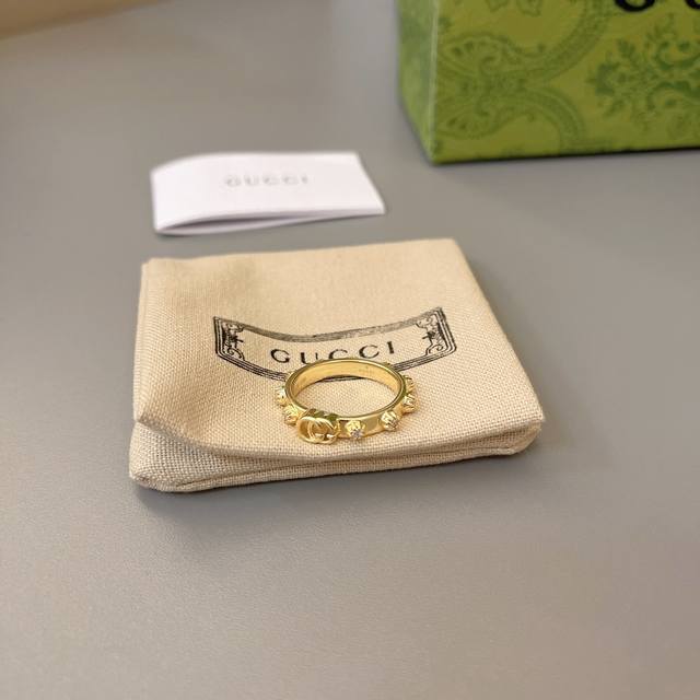 Gucheng New Gold Fashion Casual Woven Gold Ring With High-Quality Sparkling Diam