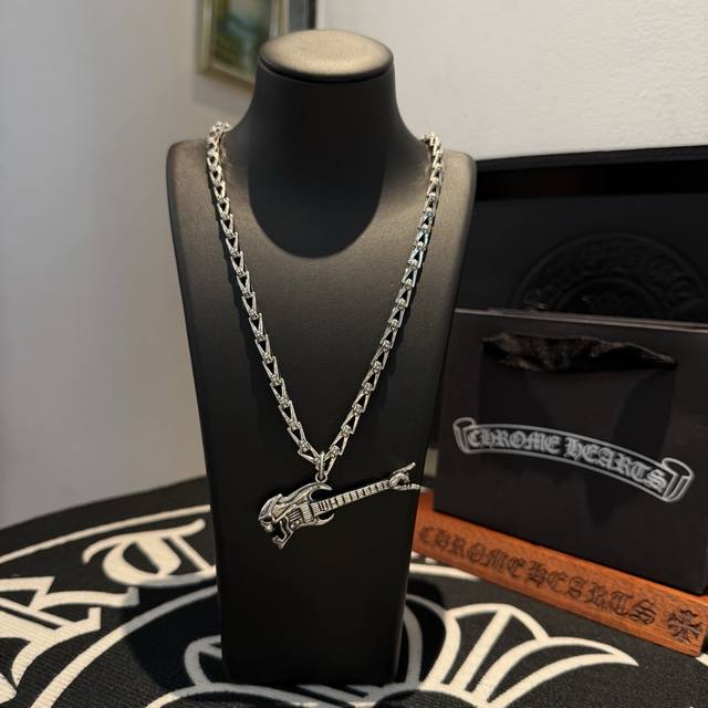 New Arrival, Counter Quality Chrome Hearts Classic Retro Necklace With Guitar Pe