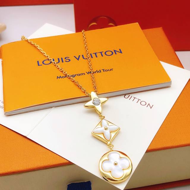 Id Lxl0166 Lv*Latest White Mother-Of-Pearl Fringe Necklace, Zp Brass Material