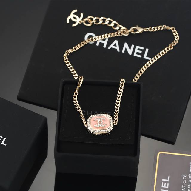 Chanel Pink Square Box Necklace. A Simple Design That Doesn't Compromise On Fash