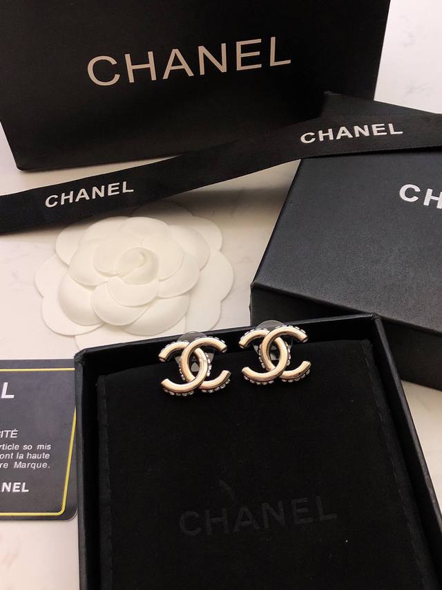 Chanel Earrings Hot New Arrival Chanel Classic Double C Logo Earrings Diamond Do
