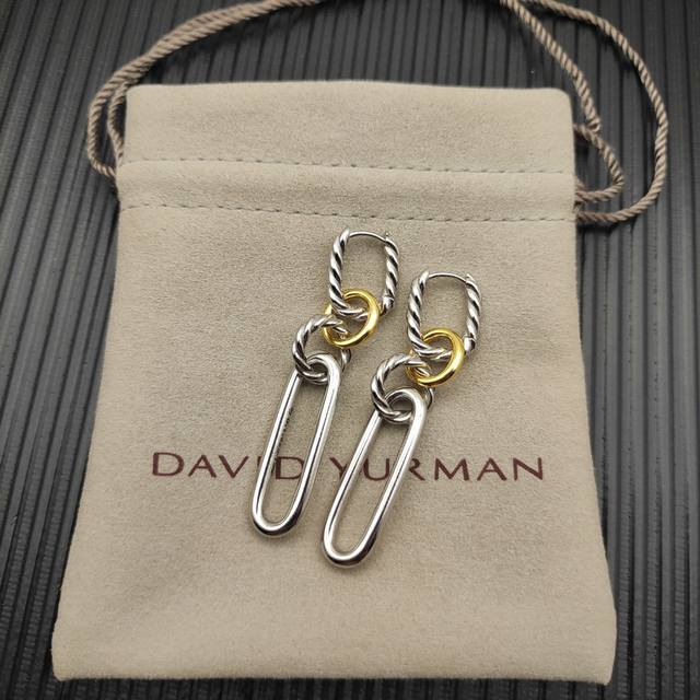 David Yurman 53.5Mm Two-Tone Four-Ring Earrings, Code Dyeh-115
