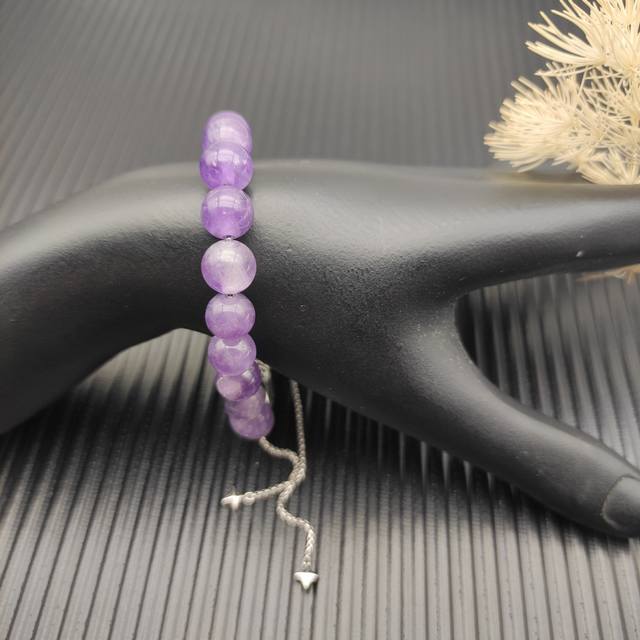David Yurman 8Mm Adjustable Amethyst Series Bracelet. Id Dysl-030