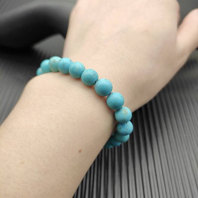 David Yurman 8Mm Adjustable Turquoise Crystal Series Bracelet. Id Dysl-033