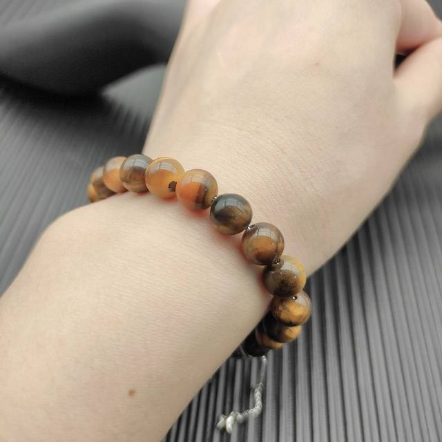 David Yurman 8Mm Adjustable Tiger's Eye Series Bracelet. Number Dysl-0344