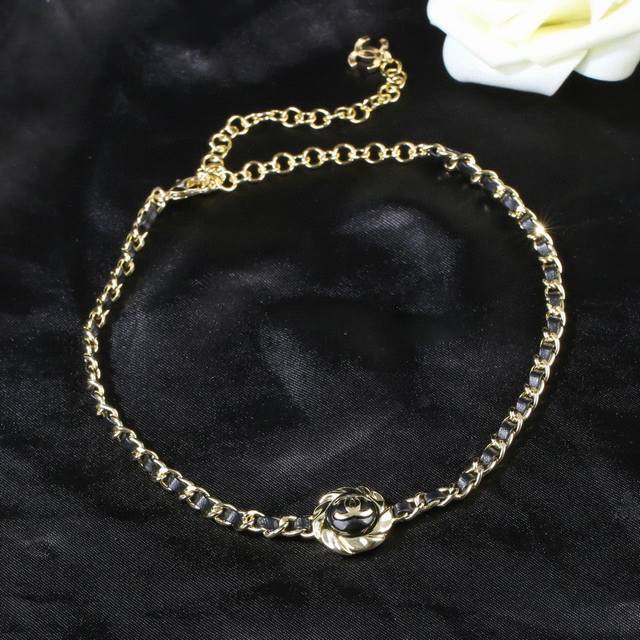Chanel New Black Lambskin Necklace Necklace, Available Now At The Boutique, Doub