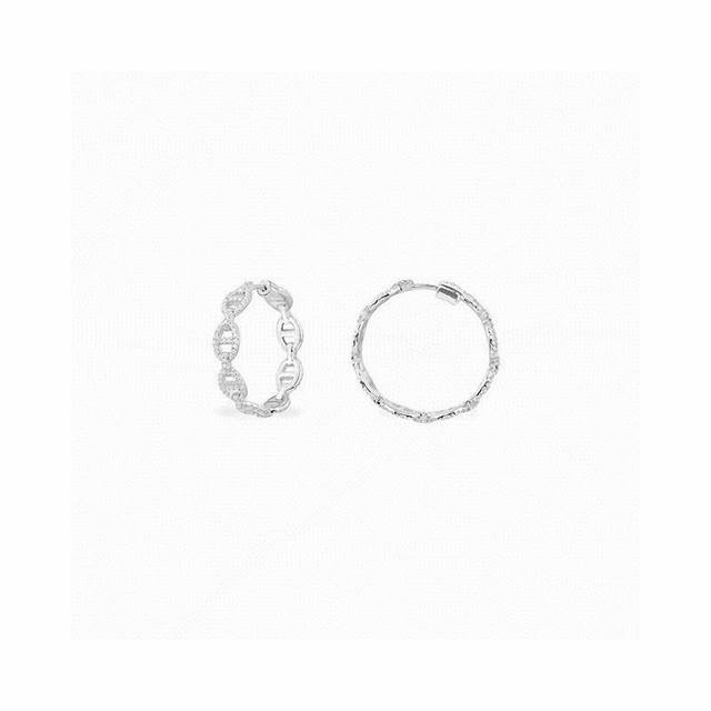Apm Monaco Sailor Chain Ring Earrings, Large Size, Simple Ring Clasp, Embodies M