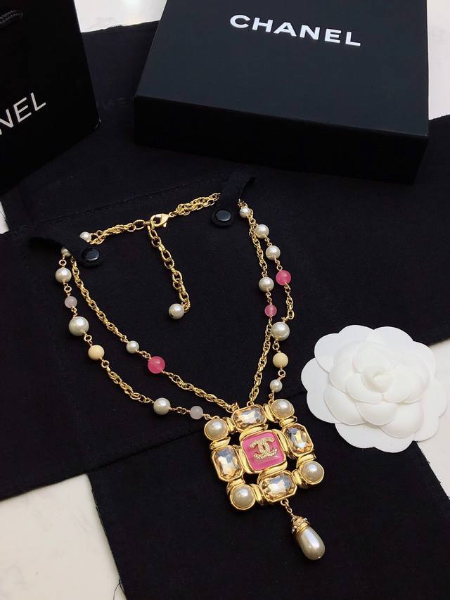 Chanel Little Chanel Sweet Style New Year Pink Pastel Series Glass Bead Fringe N