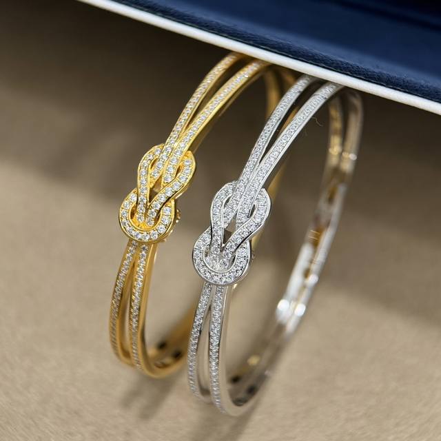 A5077 Fiden Buckle, Knotted, Full Diamond, Crossed Bracelet, Simple And Versatil