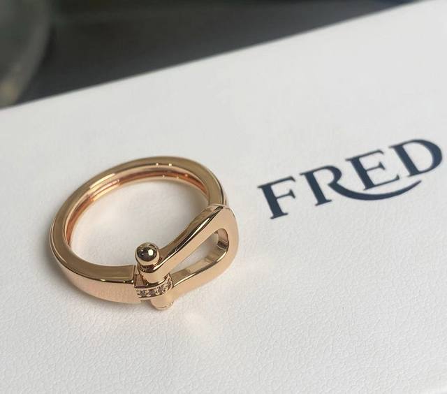 Frde Fred Horseshoe Clasp Diamond Ring, Ring Size 5678, Stunning In Person! Rose