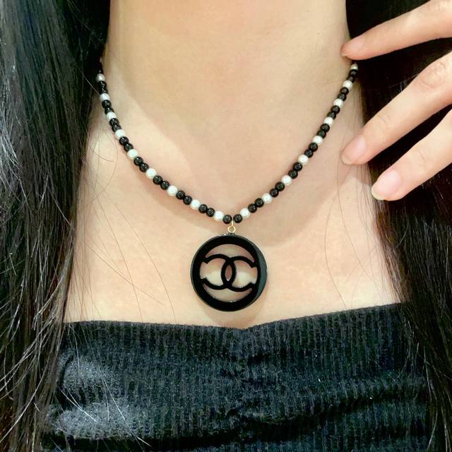 Chanel Pearl Double C Circle Necklace