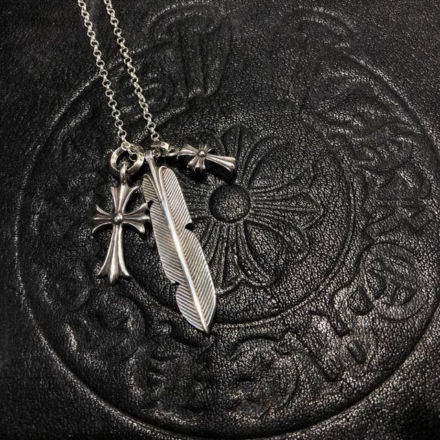 Chrome Hearts Kros Heart Circle Necklace With Whistle Cross Pendant. Imported Cr