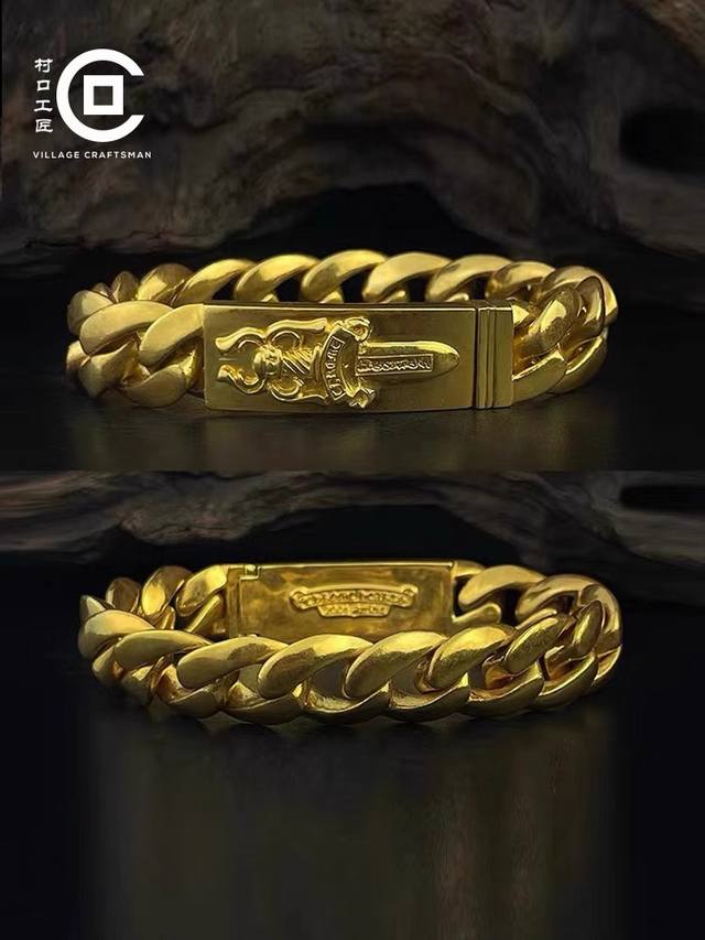 Ch European And American Full Gold 22K Dagger-Shaped Sword, 24K Gold Bracelet, P