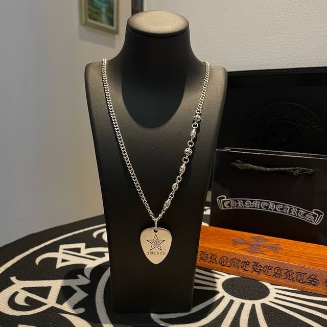 New Arrival, Counter Quality Chrome Hearts Cross Heart Side Flower Ball Necklace