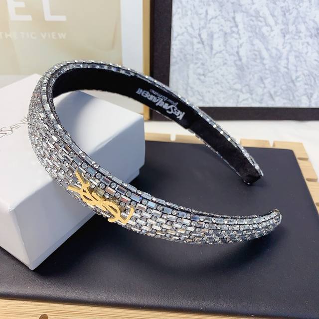 Ysl Saint Laurent Willow Tree Hairband Full-Diamond Titanium Steel Logo, Luxurio