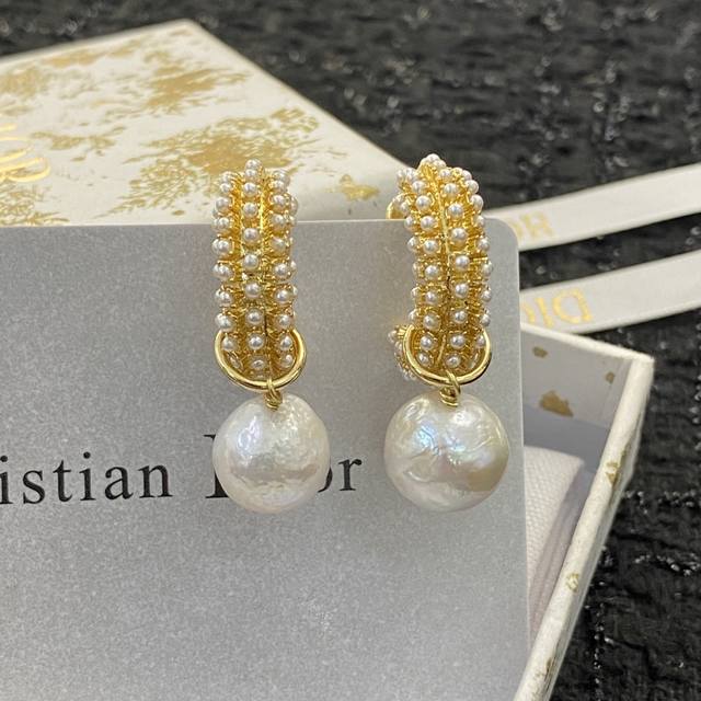 Dior Ear Studs - Hot-Selling New Arrival - Stunning Dior Cd Pearl Ear Studs - Fu