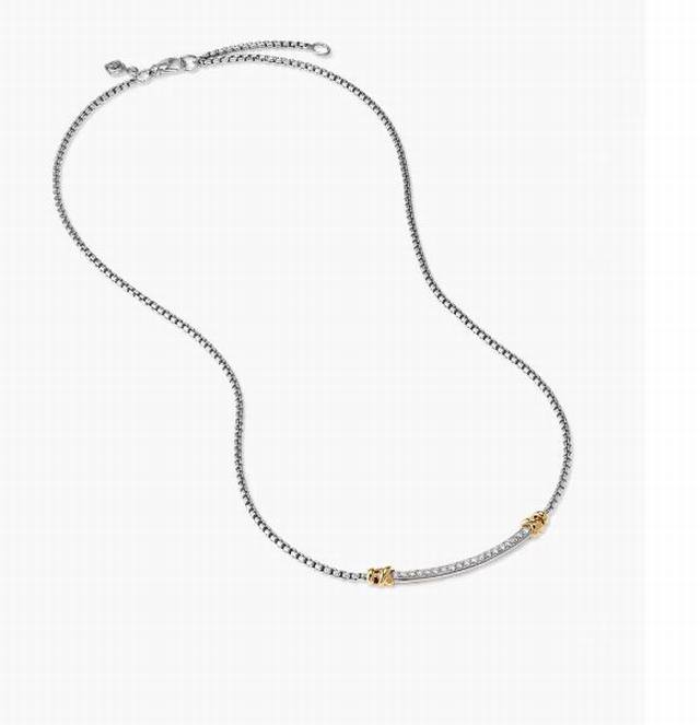 New David Yurman Color-Blocked Smile Necklace With Edge.Chain Thickness: 2Mm, Le