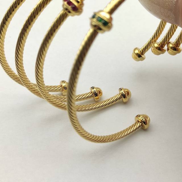 David Yurman Gold 3Mm Round Pearl Diamond Bracelet
