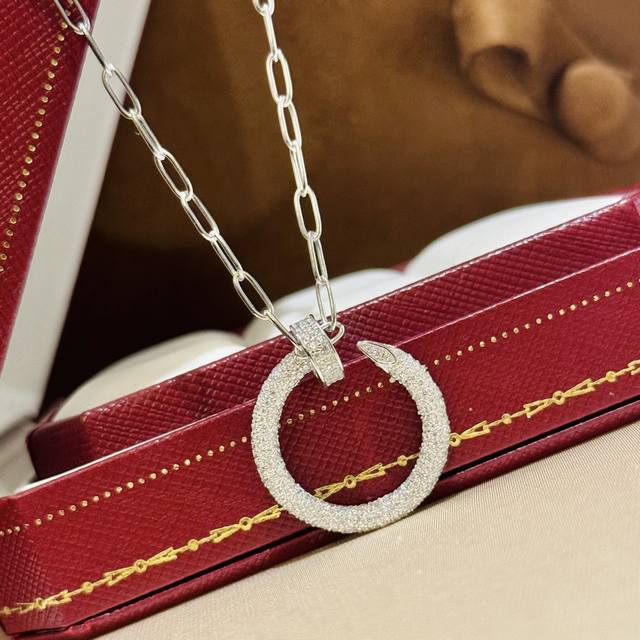 A5806 Juste Un Clou Series New Arrival Nail Full Diamond Large Thick Necklace Hi