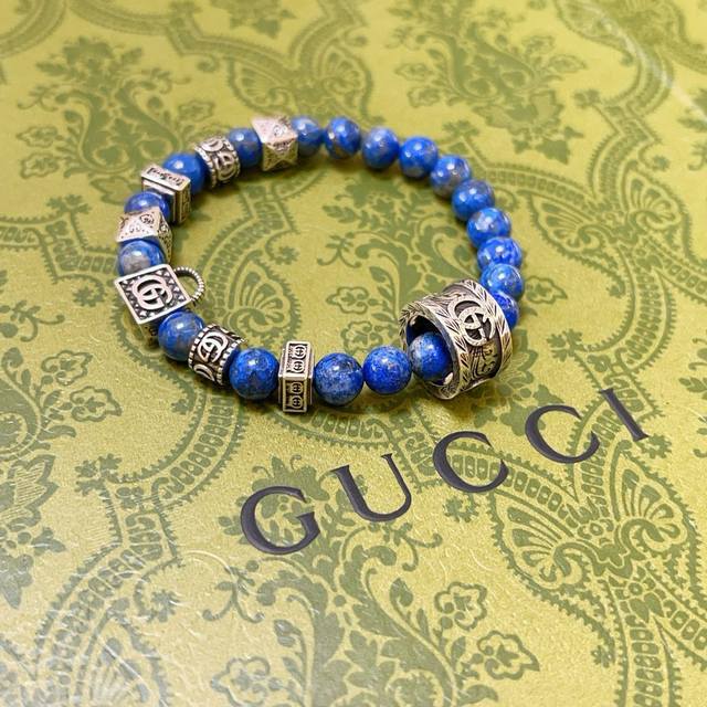 Gucci Bracelet Authentic Store-Quality Version Natural Lapis Lazuli Gucci Bracel