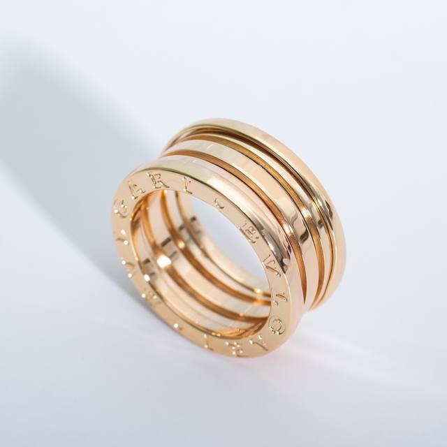 Three-Ring Spring Ring:Size: 678910 Us Size. Spring Ring, Three Rings In Rose Go