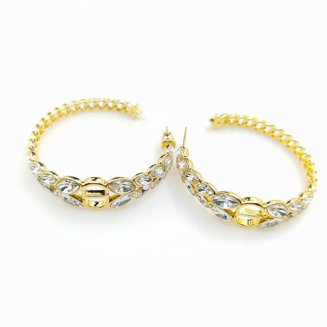 D*Or Newest Light Gold Horse Eye Diamond Ear Hooks, Consistent Zp Brass Material