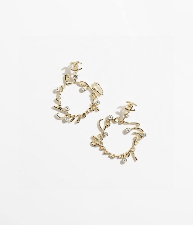 Department Store Authentic Chanel Double C Letter Earrings