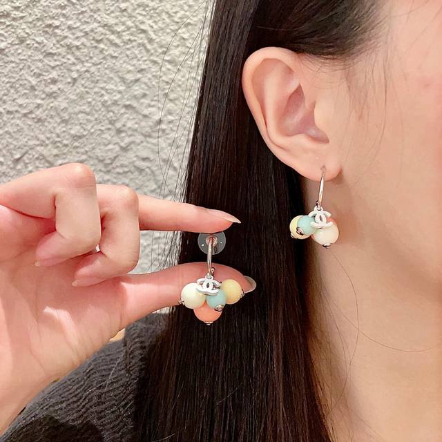 Chanel Dopamine Grape Cluster Earrings