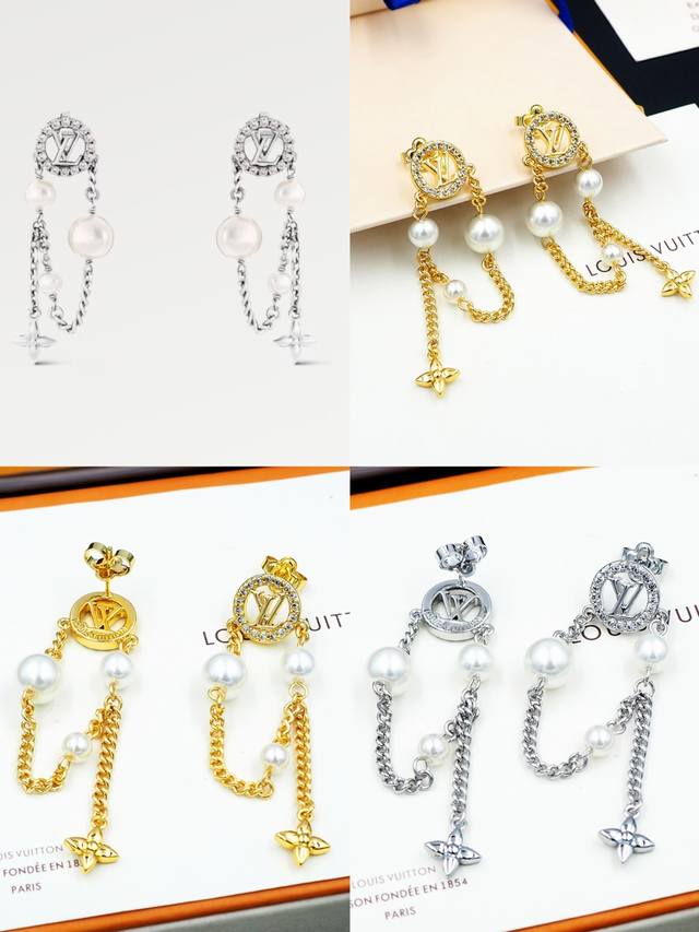 Donkey Home Midhightpeerl Earrings Feature Meticulously Crafted Chains Suspended
