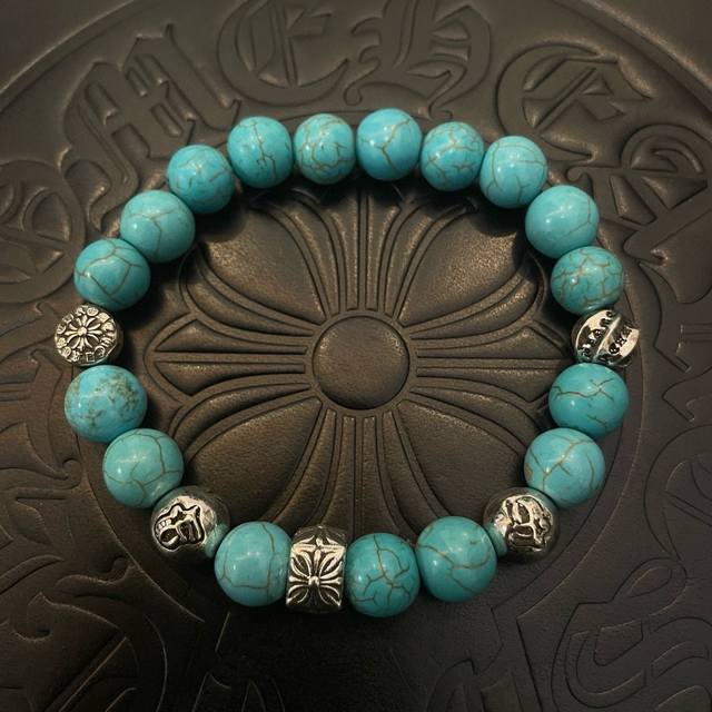 New Arrival, Boutique Quality Chrome Hearts Classic Retro Multi-Element Turquois
