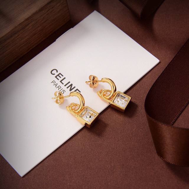 Celine New Lock-Shaped Stud Earrings Unique Design, Bold Personality, Redefining