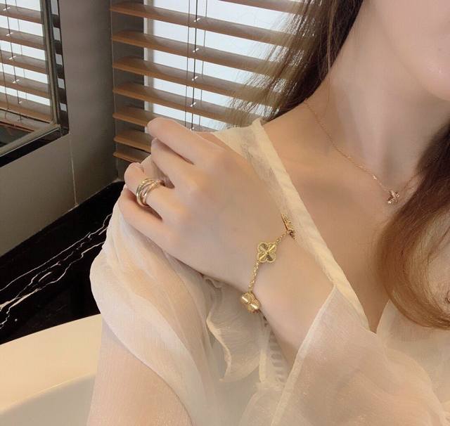 Our Laser-Engraved Five-Flower Bracelet, Available In Custom-Made 18K Gold And G