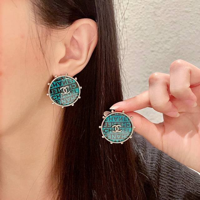 Chanel Letter Double C Stud Earrings
