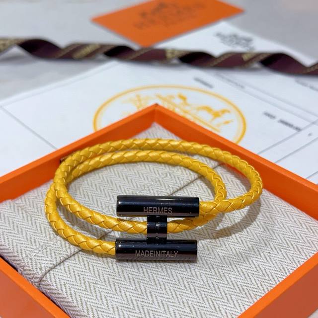 New Hermes Handmade Bracelet Braided Wristband Thickened Edition, Platinum Editi