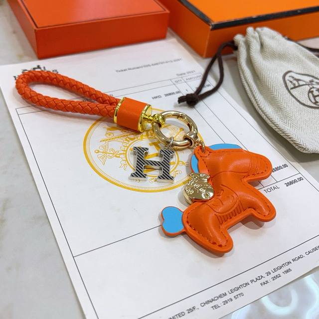 New Hermes Keyring Keyring Thickened Edition Platinum Edition.High-End Precision
