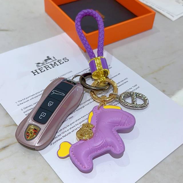 New Hermes Keyring Keyring Thickened Edition Platinum Edition.High-End Precision