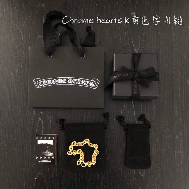 Chrome Hearts K Yellow Letter Bracelet Exclusive 24K Gold-Plated Silver Version,