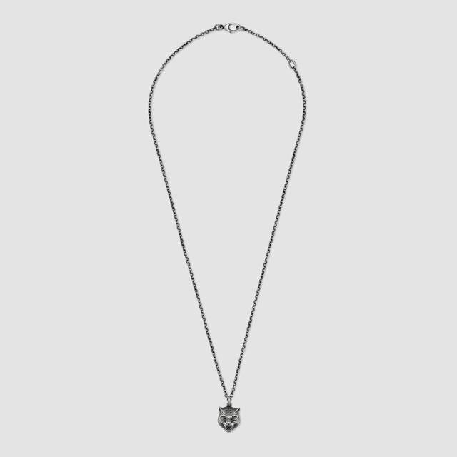 Latest Updated Version: Gucci Vintage-Inspired Tiger Head Silver Necklace. . Pur