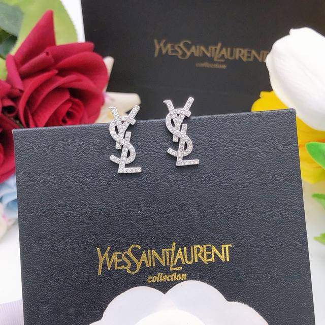 Id Yed0066 Yvessaintlauren* Latest Silver Mini Earrings, Made Of Zp Brass