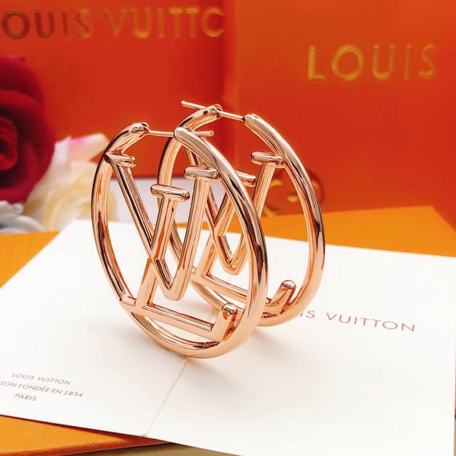 Model No. Led0206 Large 5Cm Lv*Latest Rose Gold Earrings, Consistent Zp Brass Ma