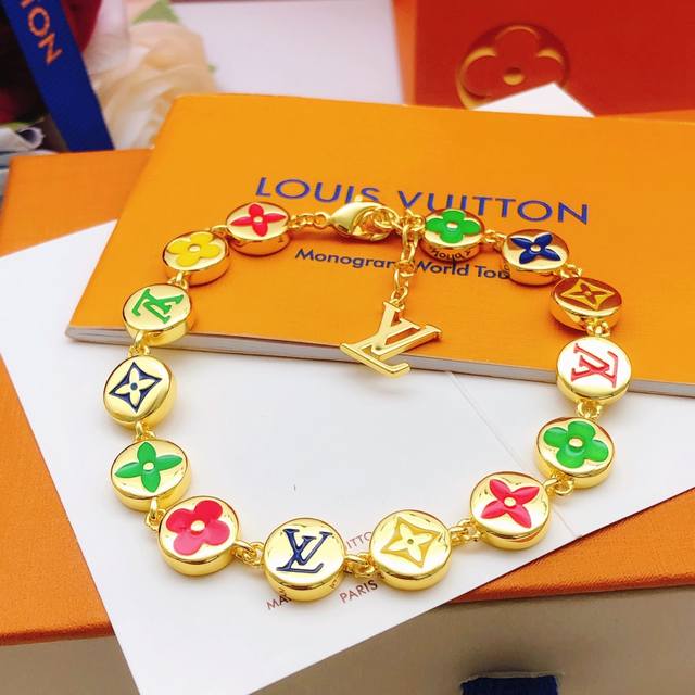 Lsl0075 Lv*Latest-Style Dripping Colored Flower Bracelet, Consistent Zp Brass Ma