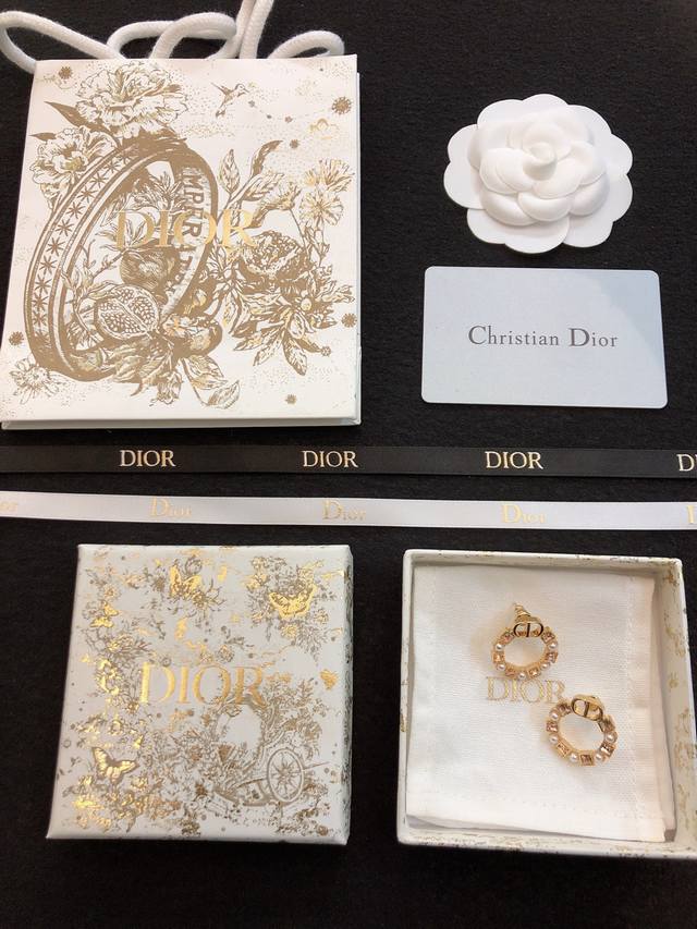 Dior Dior's Latest Collection. Large Pearl Earring Design Featuring The Brand's